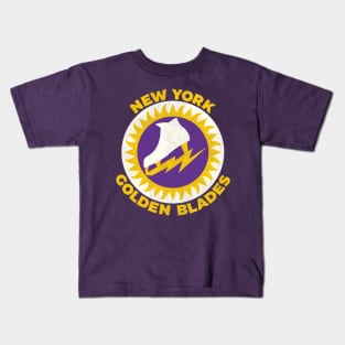 Defunct New York Golden Blades Hockey Team Kids T-Shirt